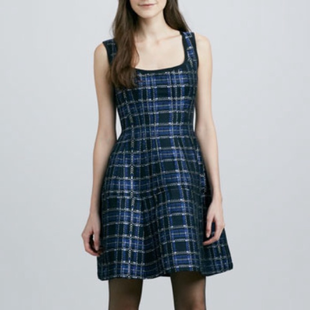 NWOT Anthropologie Nanette Lepore Dazzling Shiny Plaid Dress